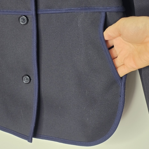 J. Crew Black and Navy Blue Tipped Twill Jacket - Picture 6 of 11